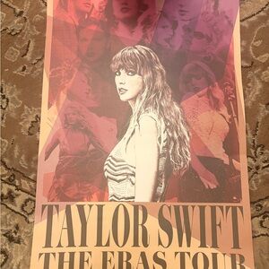 Taylor Swift Pink & Peach Eras Tour Collage Poster